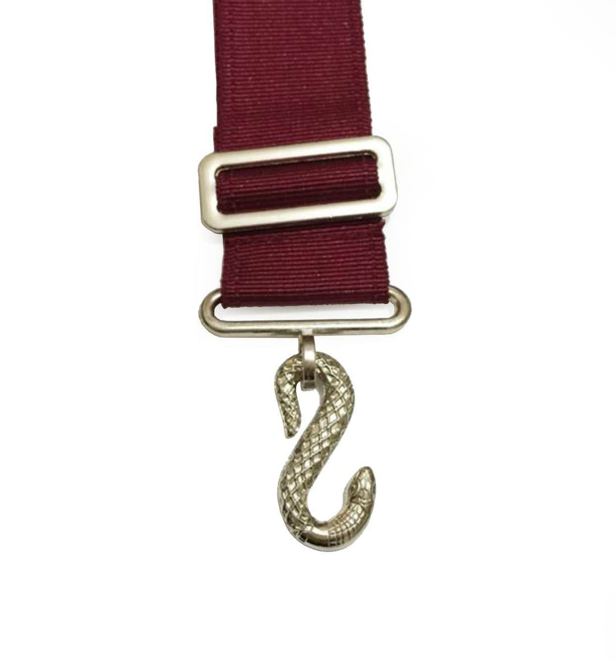 Universal Apron Belt Extender – Maroon Belt with Silver/Gold Clasp – detail 2
