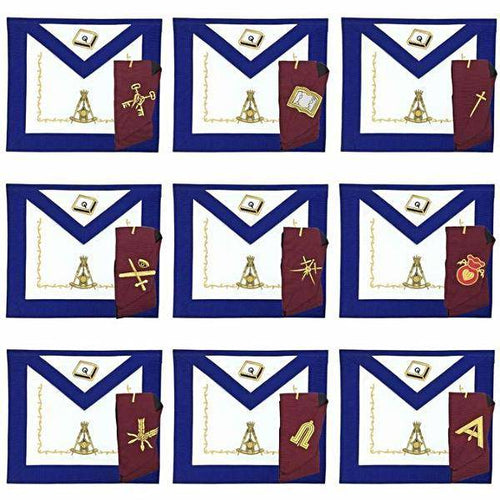 Officers Scottish Rite Officer Apron Set – Leather Made Embroidery – product view