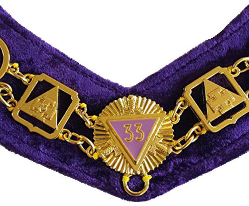 33rd Degree Scottish Rite Chain Collar – Gold Plated – detail 2