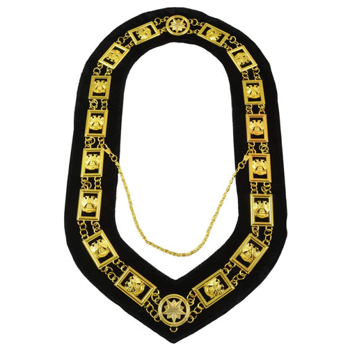 32nd Degree Scottish Rite Chain Collar – Gold Plated on Black Velvet – product view