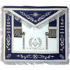 Master Mason Blue Lodge Apron – Navy Blue with Pillars Silver Machine Embroidery
