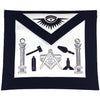 Master Mason Blue Lodge Apron – Navy Blue & White Silk Threads Hand Embroidery