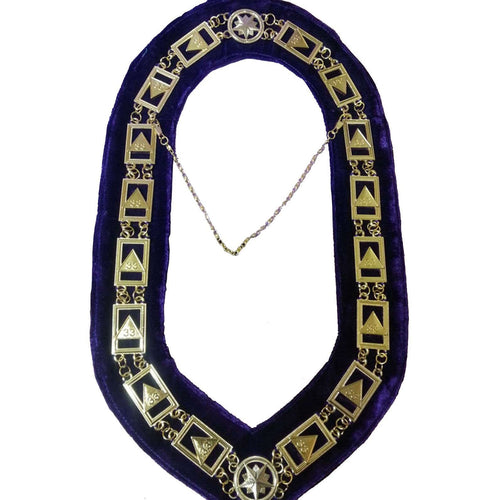 33rd Degree Scottish Rite Chain Collar – Gold Plated on Purple Velvet – detail 2