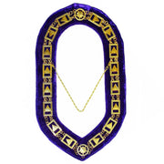 33rd Degree Scottish Rite Chain Collar – Gold Plated on Purple Velvet