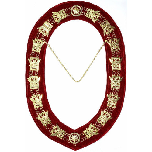 32nd Degree Scottish Rite Chain Collar – Wings Up Gold Plated – product view