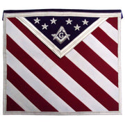 Masonic Exclusive Master Mason Apron – White, Red & Blue USA Flag