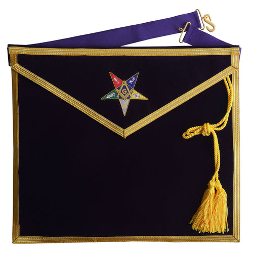 Patron OES Apron – Purple Velvet Hand Embroidery – product view