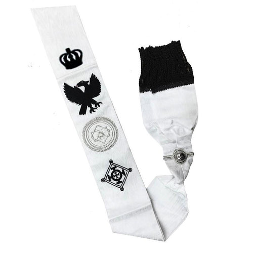 Commander Red Cross Of Constantine Sash – White Ribbon with Black Fringe – product view