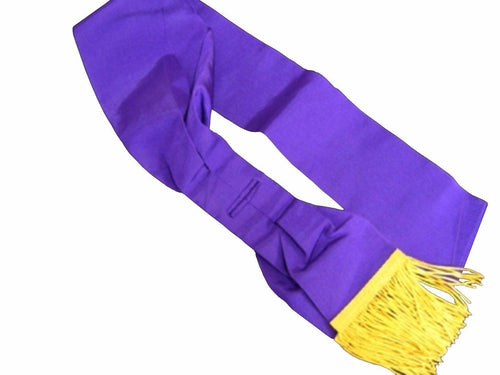 Companion Red Cross Of Constantine Sash – Purple with Gold Fringe – detail 2