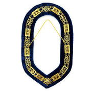 Grand Officers Blue Lodge Chain Collar – Gold Plated On Blue Velvet