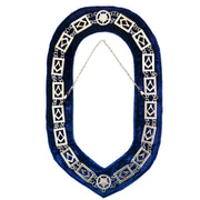Master Mason Blue Lodge Chain Collar – Silver Plated Square & Compass