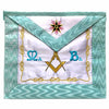 Master Mason French Rite Apron – White & Sky Blue Star G Machine Embroidery