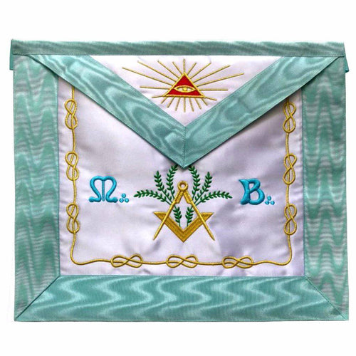Master Mason French Rite Apron – Silk & Moire Star G – product view