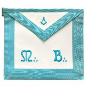 Master Mason French Rite Apron – Sky Blue Moire Square & Compass
