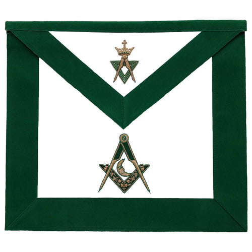 Junior Deacon Allied Masonic Degrees Apron – Green Velvet – product view