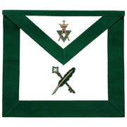Secretary & Treasurer Allied Masonic Degrees Apron – Green Velvet