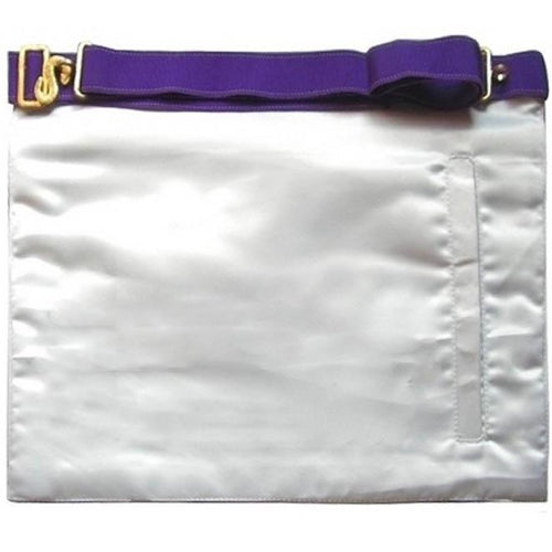 Entered Apprentice Memphis Misraim Apron – White with Thin Royal Blue Thin Borders – detail 2