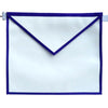 Entered Apprentice Memphis Misraim Apron – White with Thin Royal Blue Thin Borders
