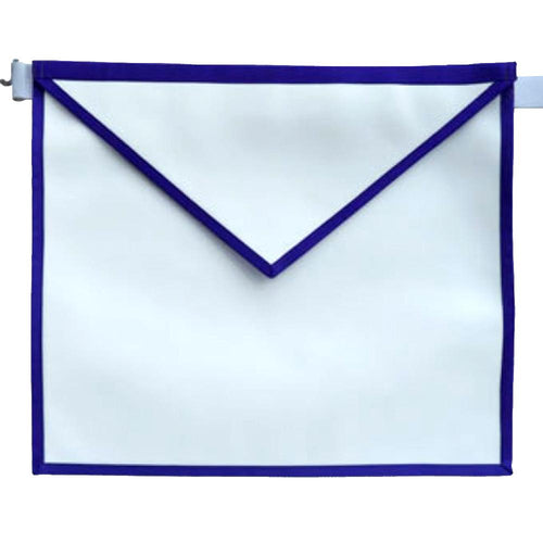 Entered Apprentice Memphis Misraim Apron – White with Thin Royal Blue Thin Borders – product view