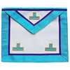 Worshipful Master Memphis Misraim Apron – White, Turquoise & Royal Blue Hand Embroidery