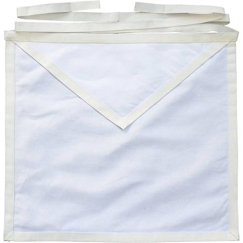 Entered Apprentice Blue Lodge Apron – All White Duck Cotton – product view