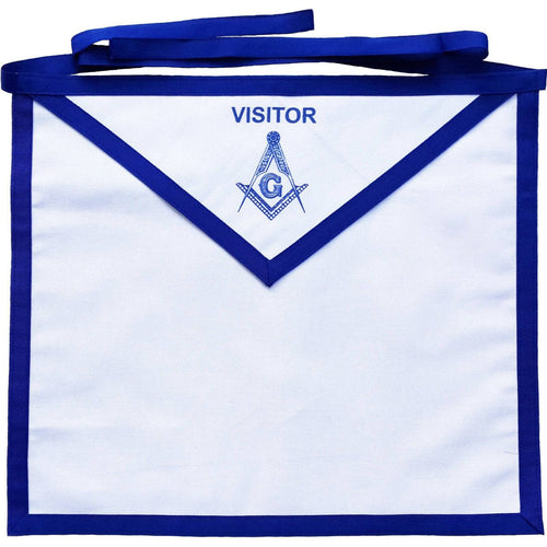 Visitor Blue Lodge Apron – White Duck Cotton – product view