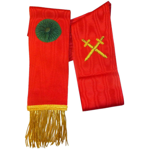 Knight Masons Sash – Red Moire – product view