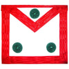 Knight Masons Apron – Red Moire with Rosettes
