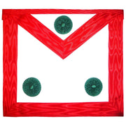 Knight Masons Apron – Red Moire with Rosettes