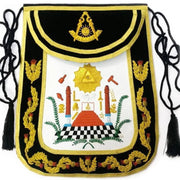 Masonic Exclusive Past Master Apron – Black Chenille with Gold Braid