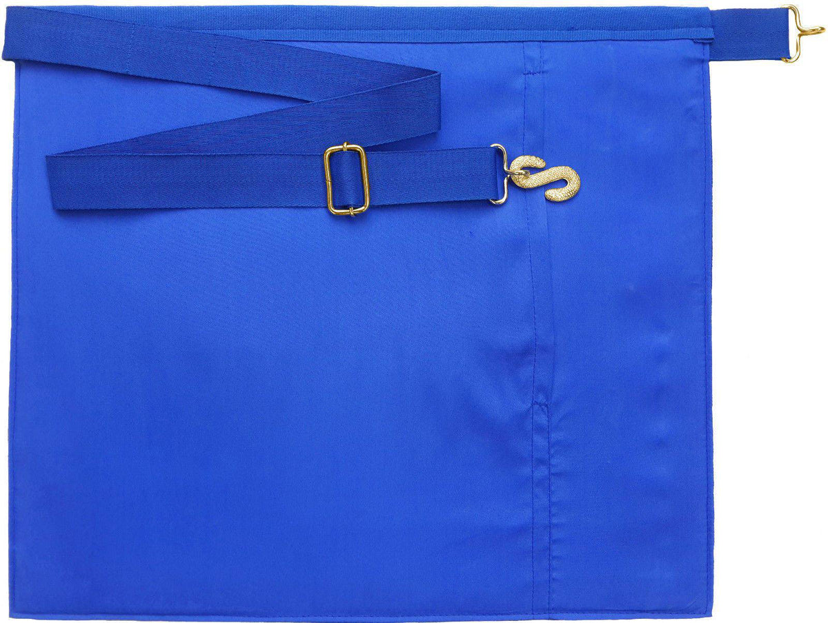 Past Master Blue Lodge Apron – Royal Blue with Wreath Embroidered – detail 2
