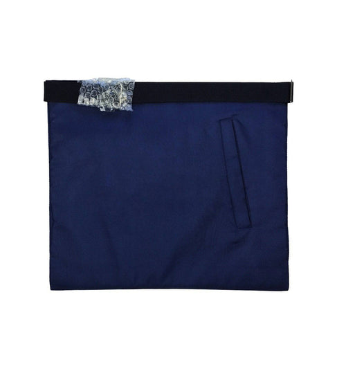 Past Master Blue Lodge Apron – Navy Blue Velvet Ribbon with Silver Braid – detail 2