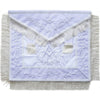 Past Master Blue Lodge Apron – All White with Fringe Tassels