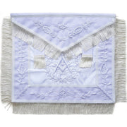 Past Master Blue Lodge Apron – All White with Fringe Tassels