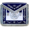 Past Master Blue Lodge Apron – Hand Embroidered Vinework & Silver Fringe Tassels
