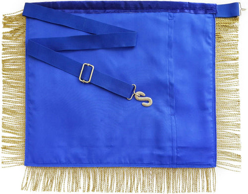 Past Master Blue Lodge Pennsylvania Regulation Apron – Blue & Gold Hand Embroidery – detail 2
