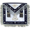 Past Master Blue Lodge Apron – Navy Blue with Hand Embroidered Vinework & Silver Fringe