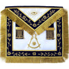 Past Master Blue Lodge Apron – Golden Vinework & Fringe Tassels Hand Embroidery