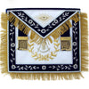 Past Master Blue Lodge Apron – Silver Braid & Golden Fringe Tassels Hand Embroidery
