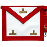 Worshipful Master Scottish Rite Apron – White & Red with Three Golden Triple Taus