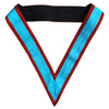 Scottish Rite Collarette – Turquoise with Red Borders Moire