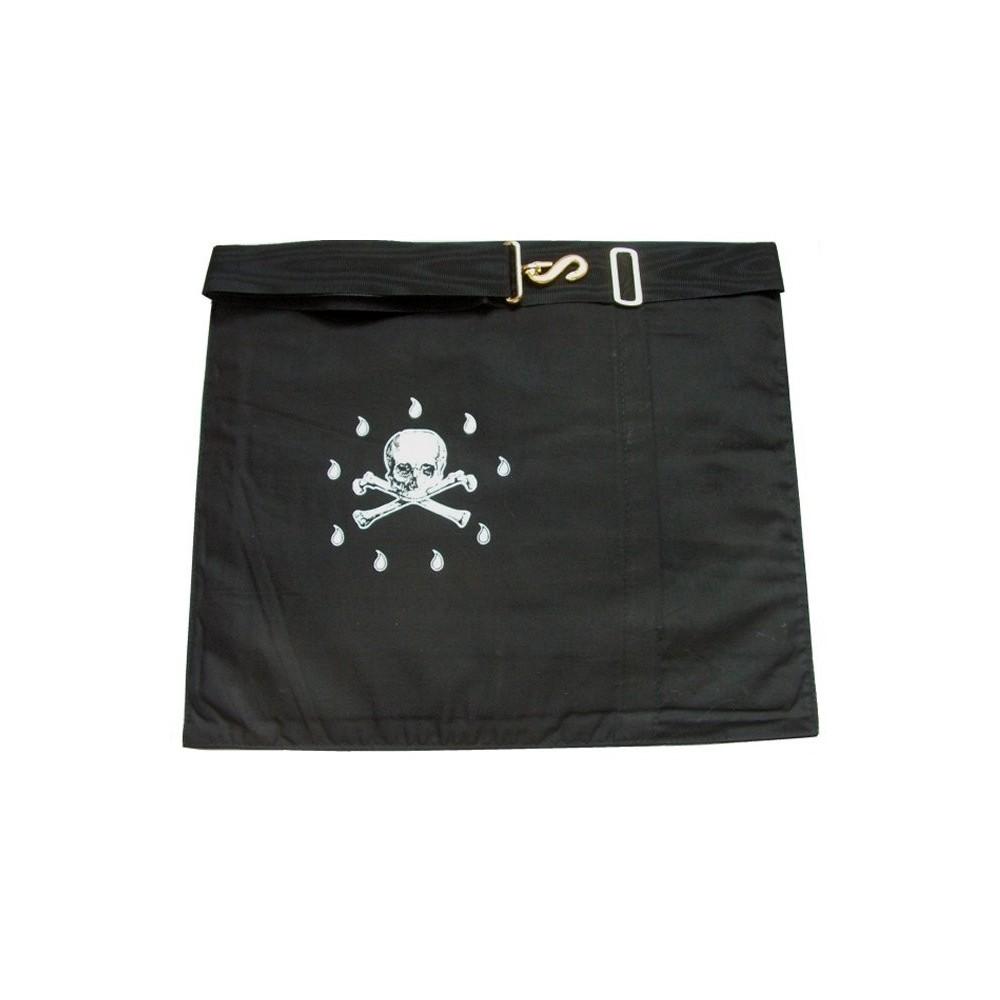 4th Degree Scottish Rite Apron – White, Blue with Black Moire – detail 2