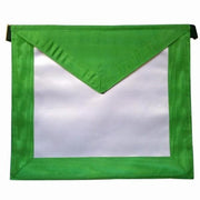 5th Degree Scottish Rite Apron – White with Green Borders Satin