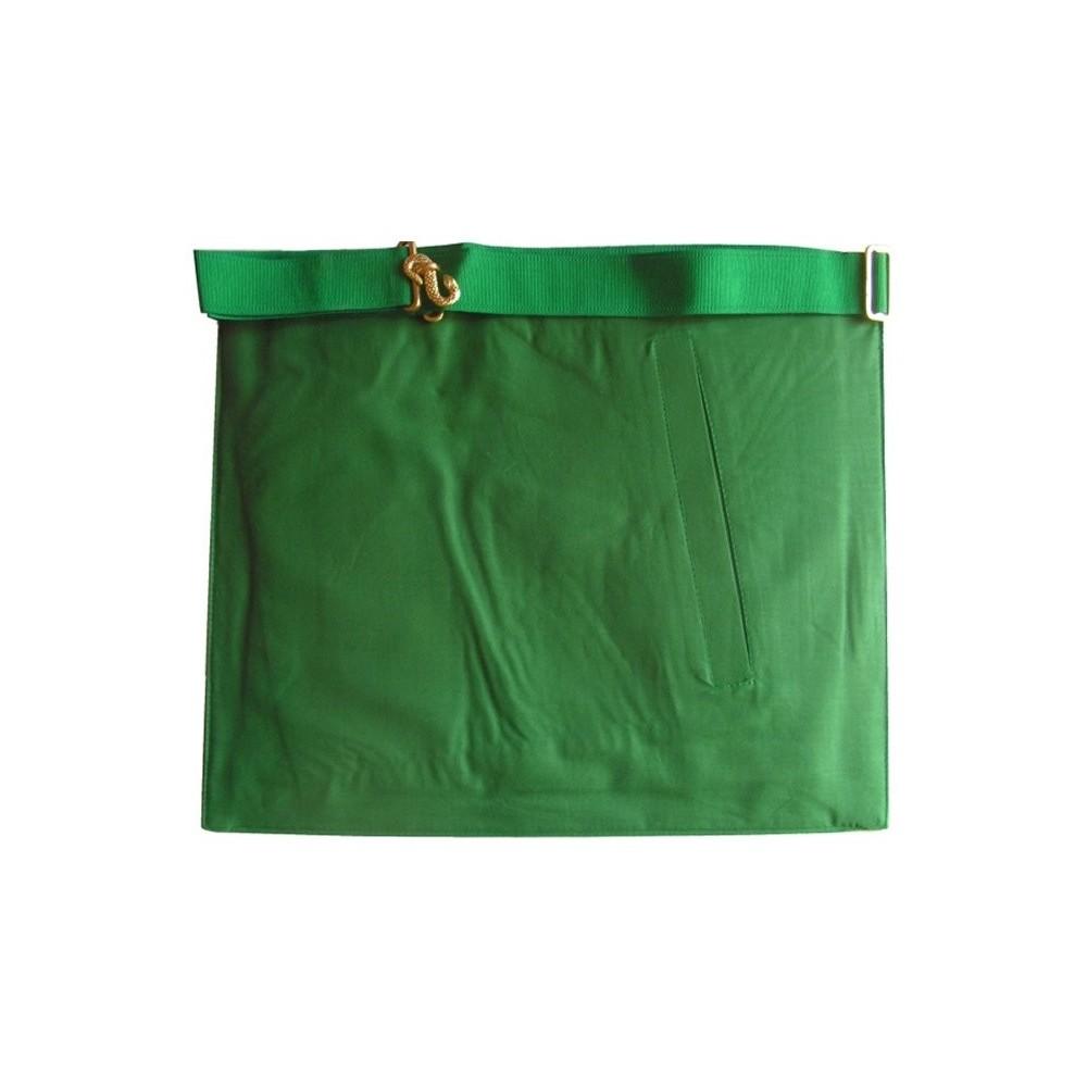 15th Degree Scottish Rite Apron – White & Green Moire with Silver Embroidery – detail 2