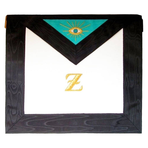 4th Degree Scottish Rite Apron – White, Sky Blue Gold Embroidery – product view