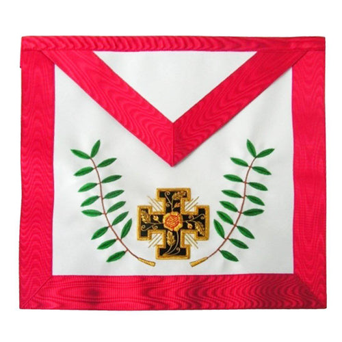 18th Degree Scottish Rite Apron – Patted Cross & Acacia Twigs – product view