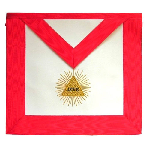13th Degree Scottish Rite Apron – White & Red Moire – product view