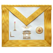 16th Degree Scottish Rite Apron – White & Gold Moire