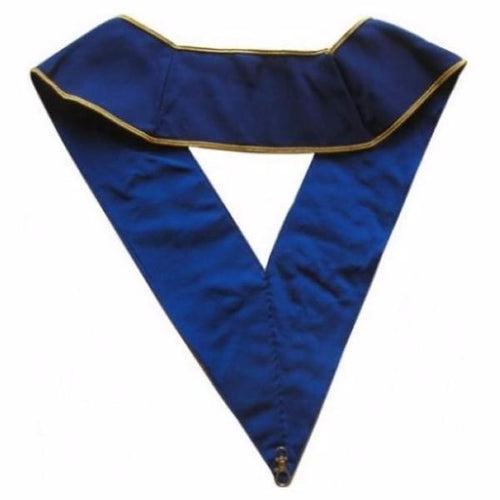 Thrice Powerful Master Scottish Rite Collar – Blue Moire Hand Embroidery – detail 2
