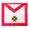 18th Degree Scottish Rite Apron – White & Red Moire with Patted Templar Cross